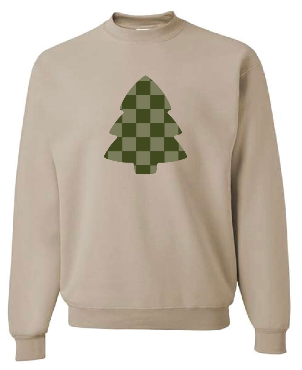 Checkered Christmas Tree Crewneck