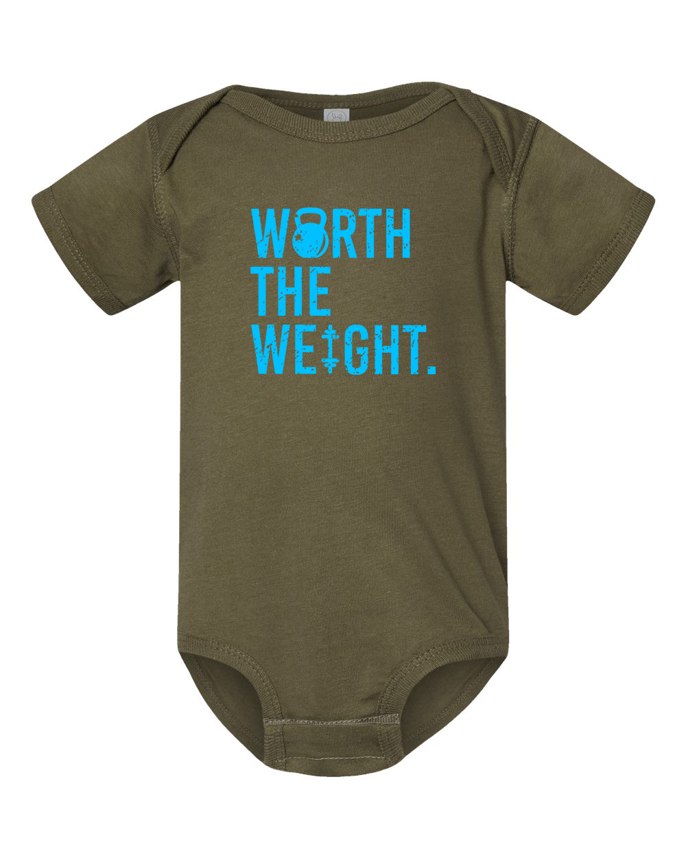 Image of Worth The Weight Onesie (With Blue Text)