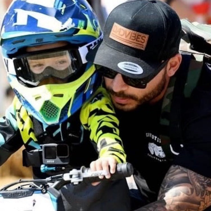 Image of DadVibes Leather Patch Black Mesh FLEXFIT