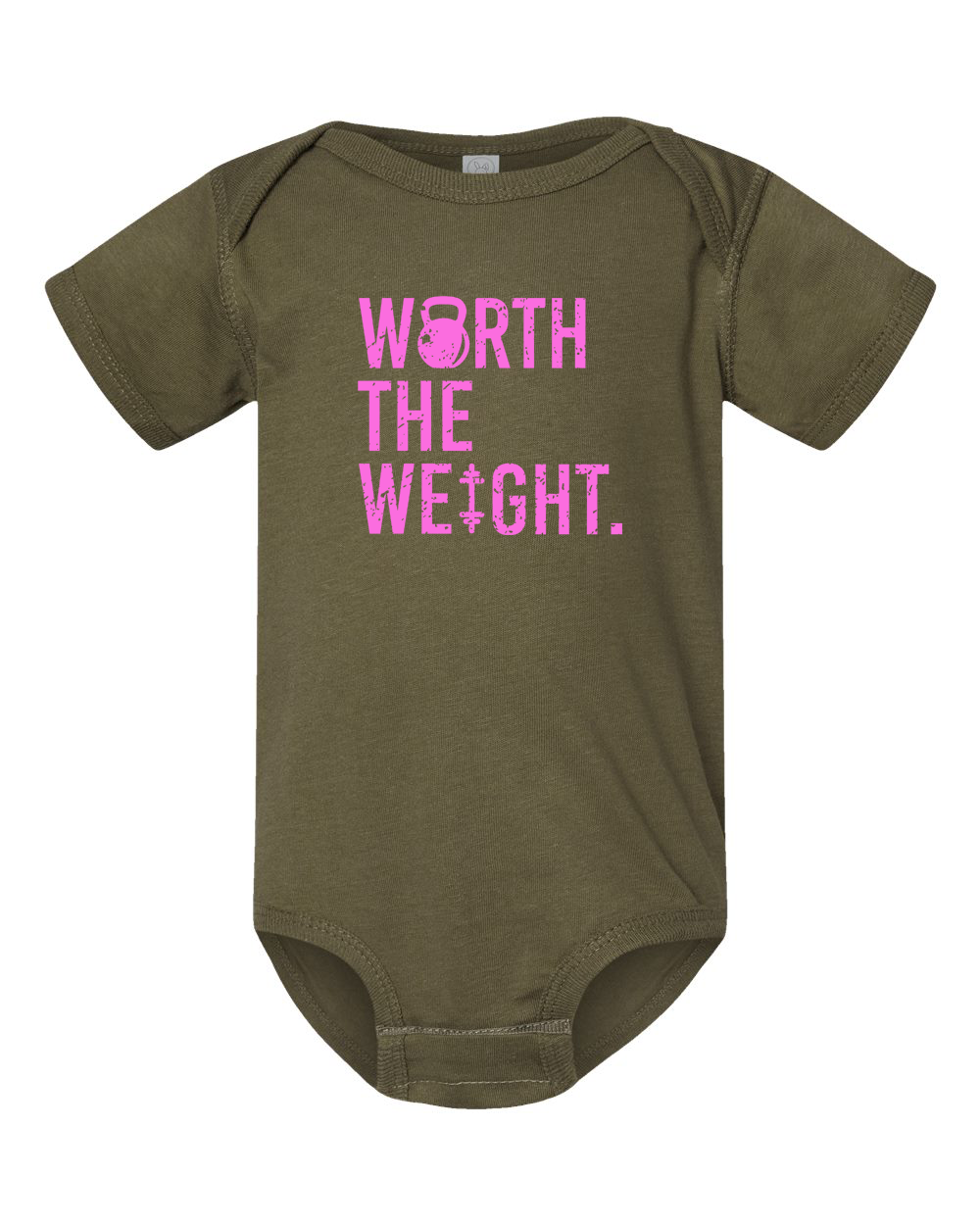 Image of Worth The Weight Onesie (With Pink Text)