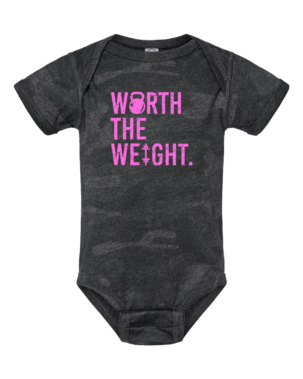 Image of Worth The Weight Onesie (With Pink Text)