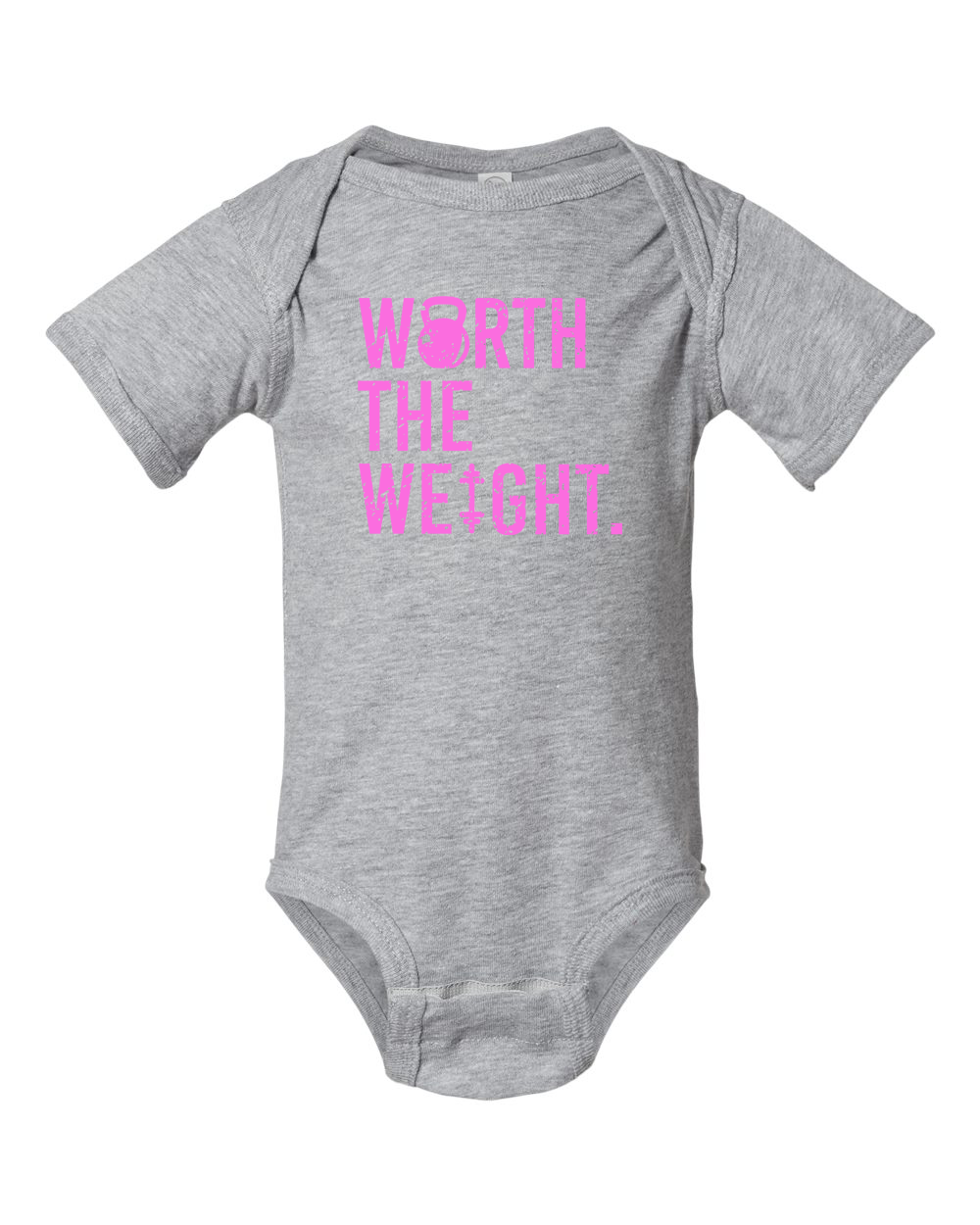 Image of Worth The Weight Onesie (With Pink Text)