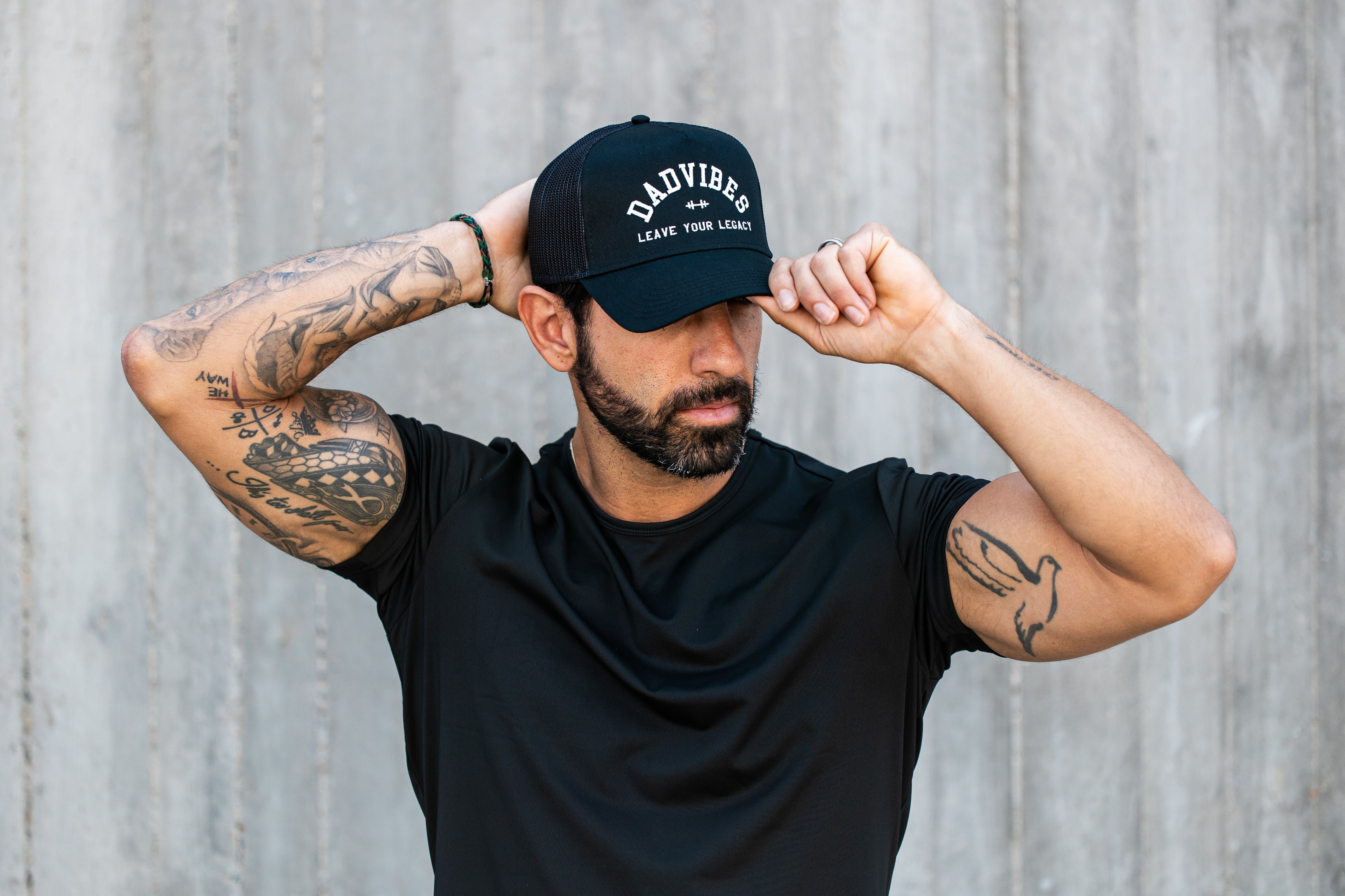 Image of DadVibes 5 Panel Hat (Black Trucker)
