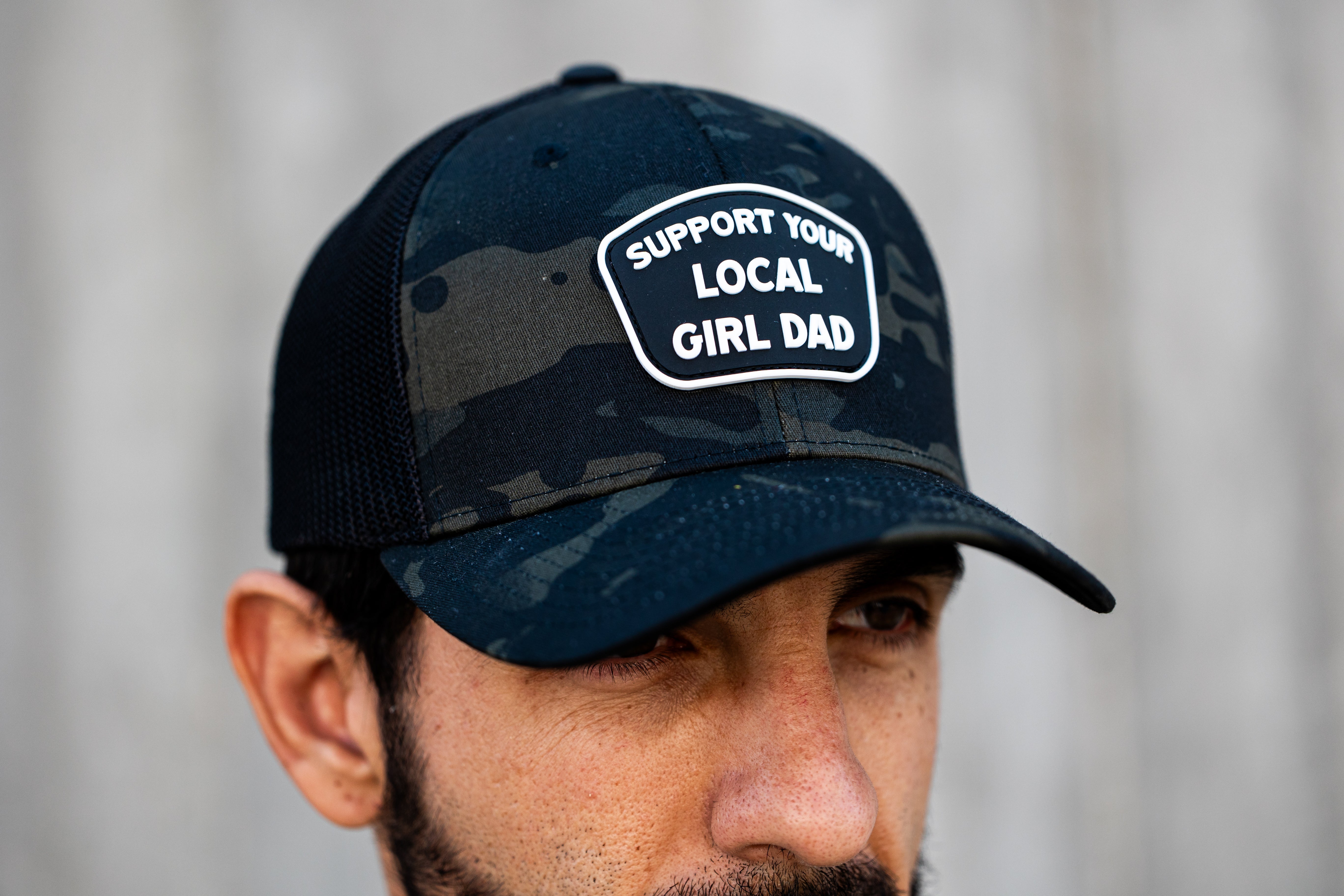 Image of Support Your Local Girl Dad Patch Snapback Hat (Multicam Blackl)