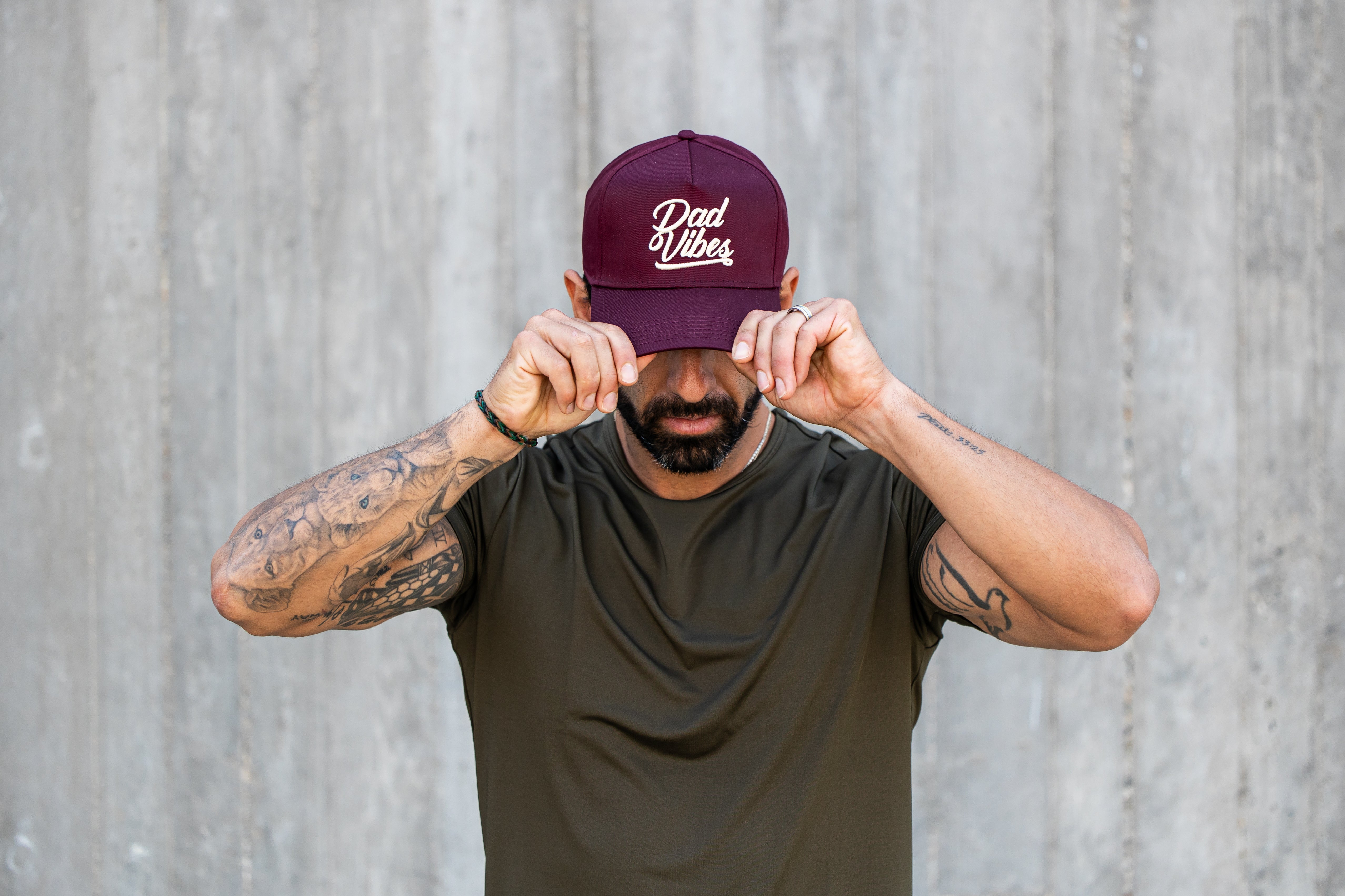 Image of DadVibes Script 5 Panel Hat (Cardinal)