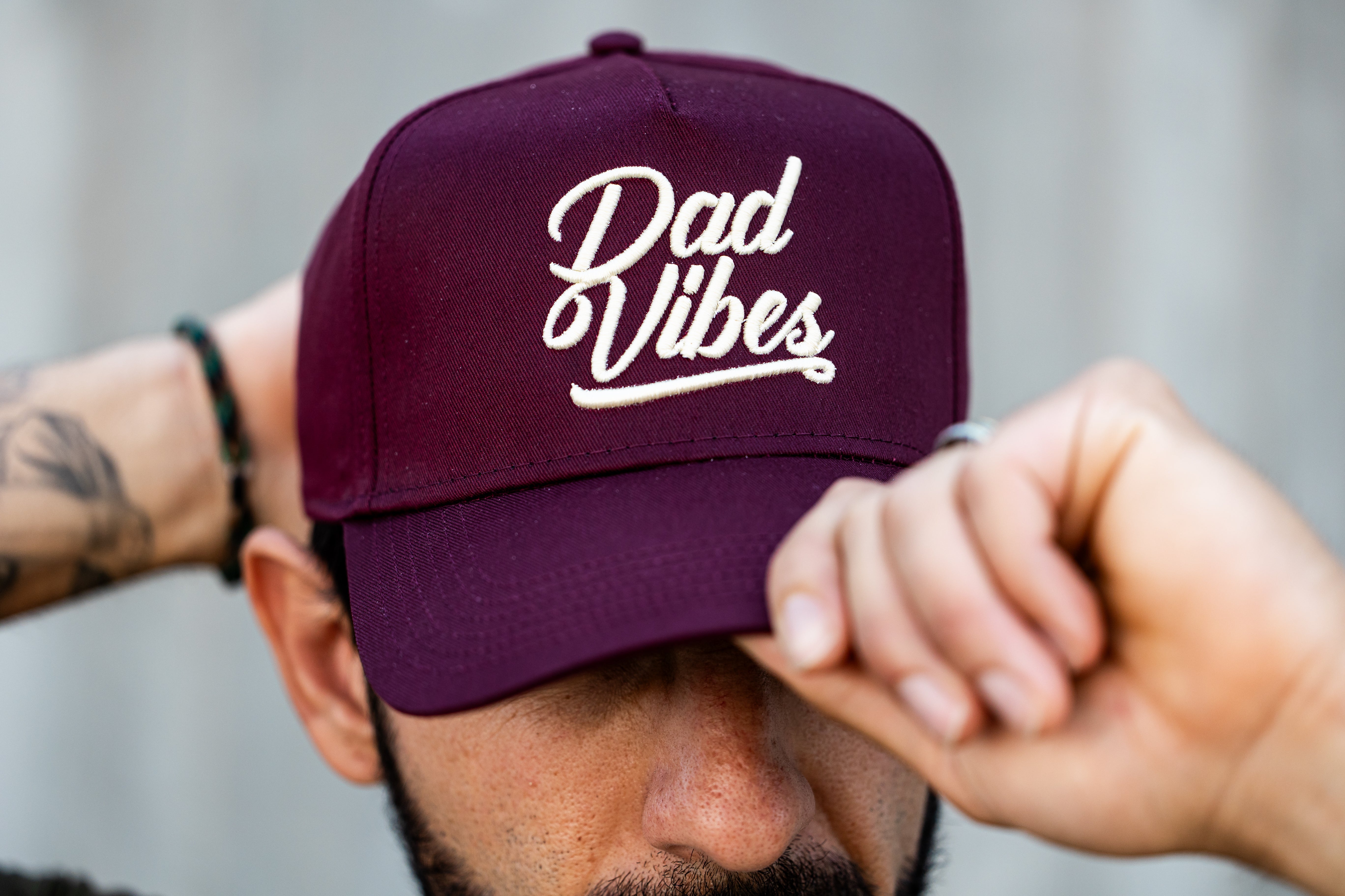 Image of DadVibes Script 5 Panel Hat (Cardinal)