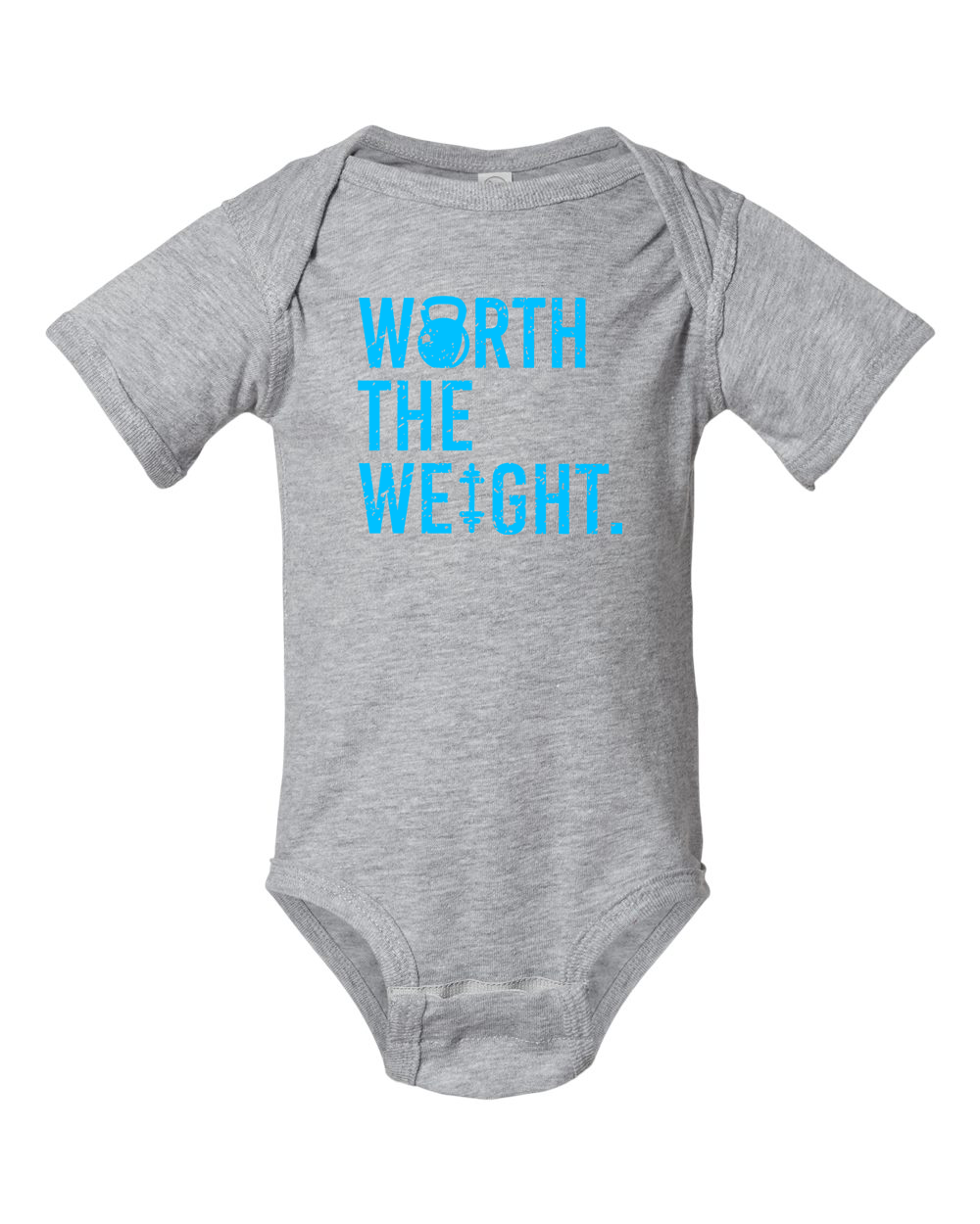 Image of Worth The Weight Onesie (With Blue Text)