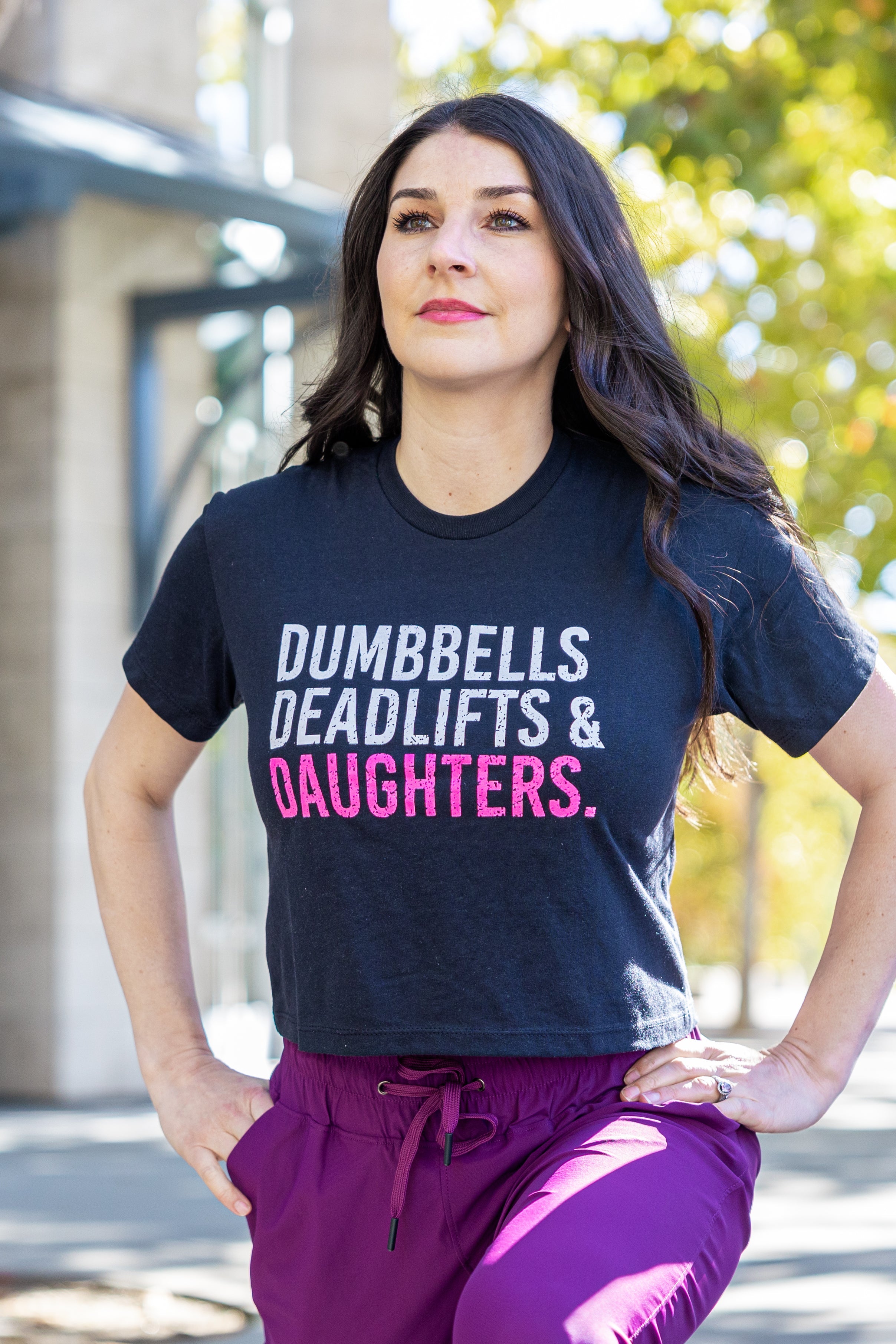 Image of Dumbbells Deadlifts & Daughters Crop (Girl Mom)