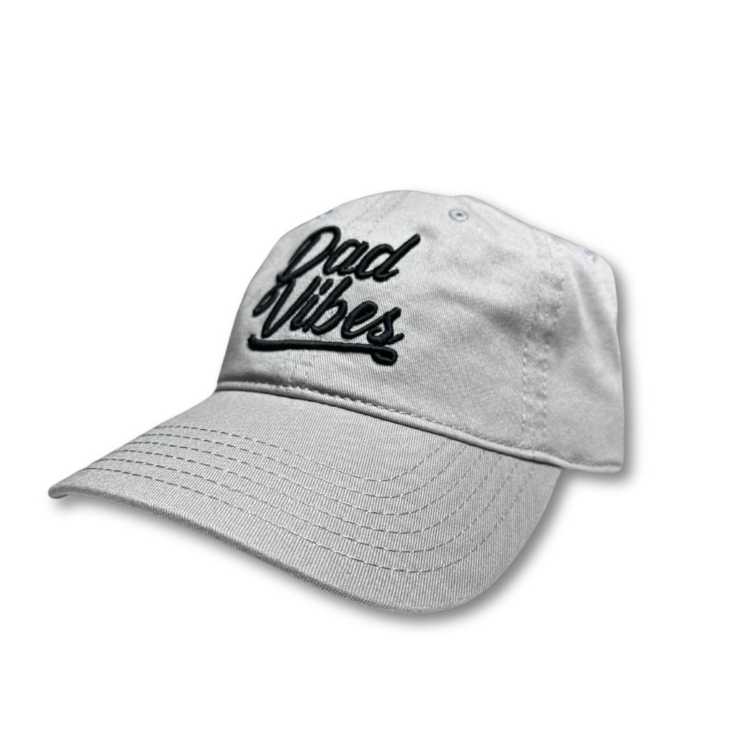 Dadvibes Script Puff (Grey Dad Hat)
