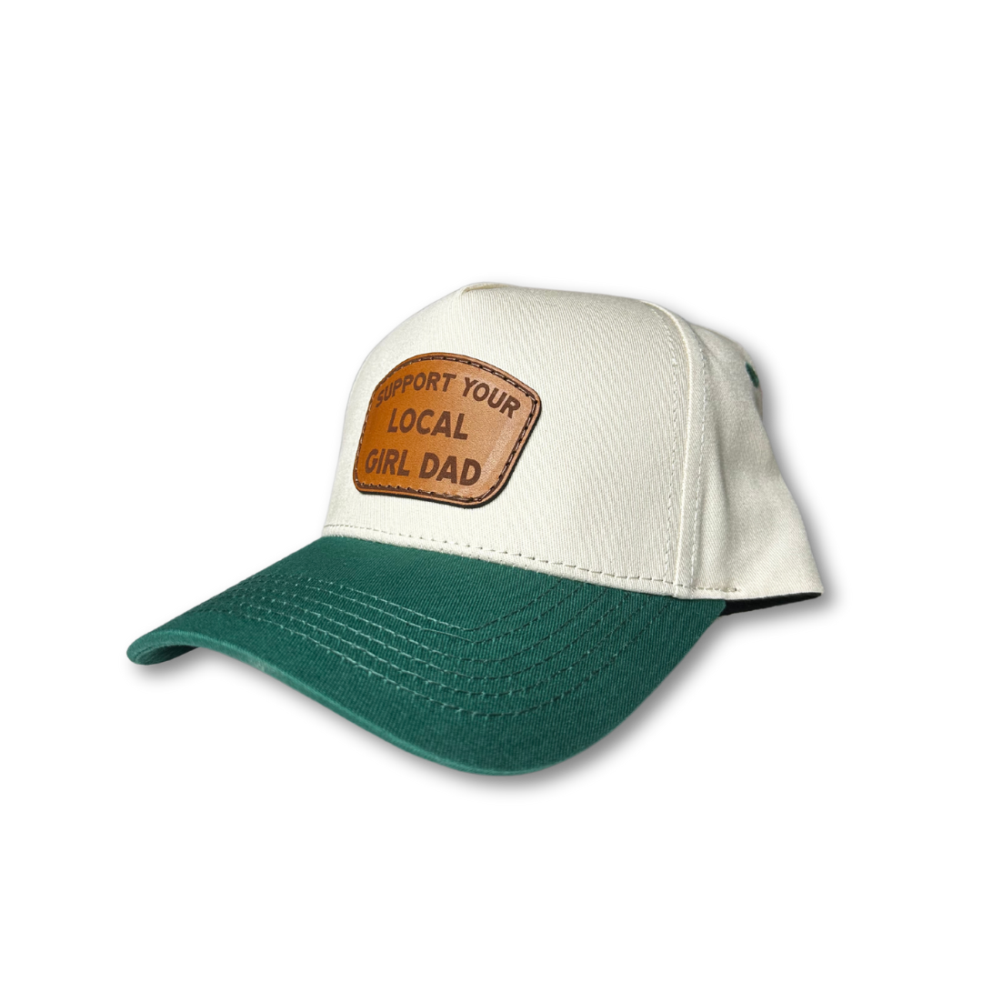 Image of Support Your Local Girl Dad Leather Patch (A-Frame) Snapback