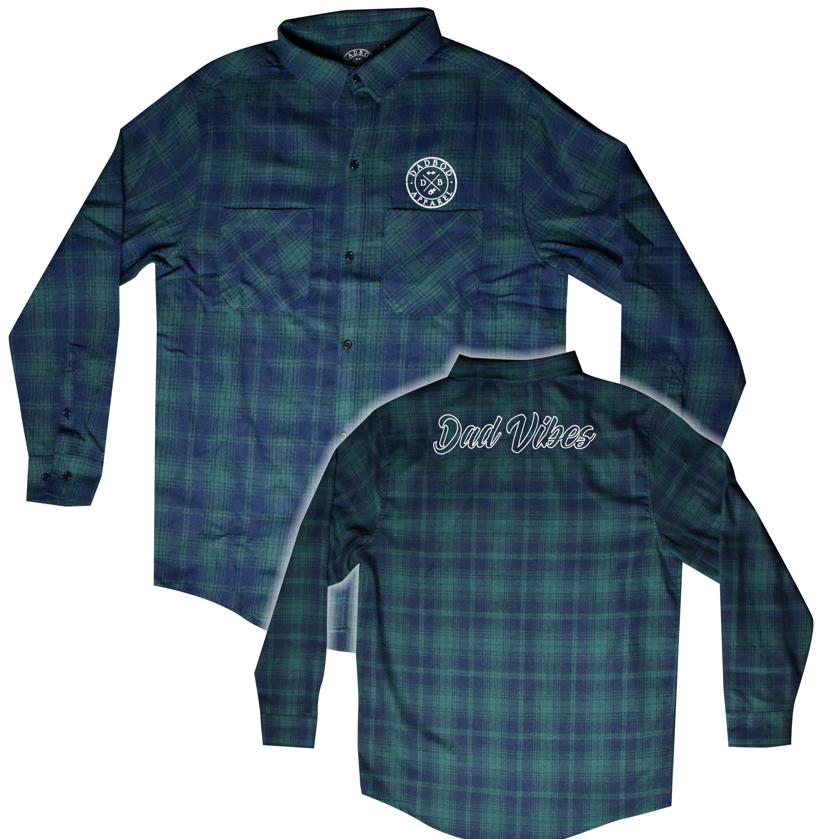 Image of DadVibes Plaid Button Down Flannel (Blue/Green)