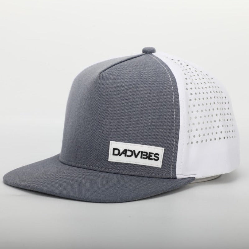 Image of Premium Active 5-Panel DadVibe Hat (Heather Grey/White)