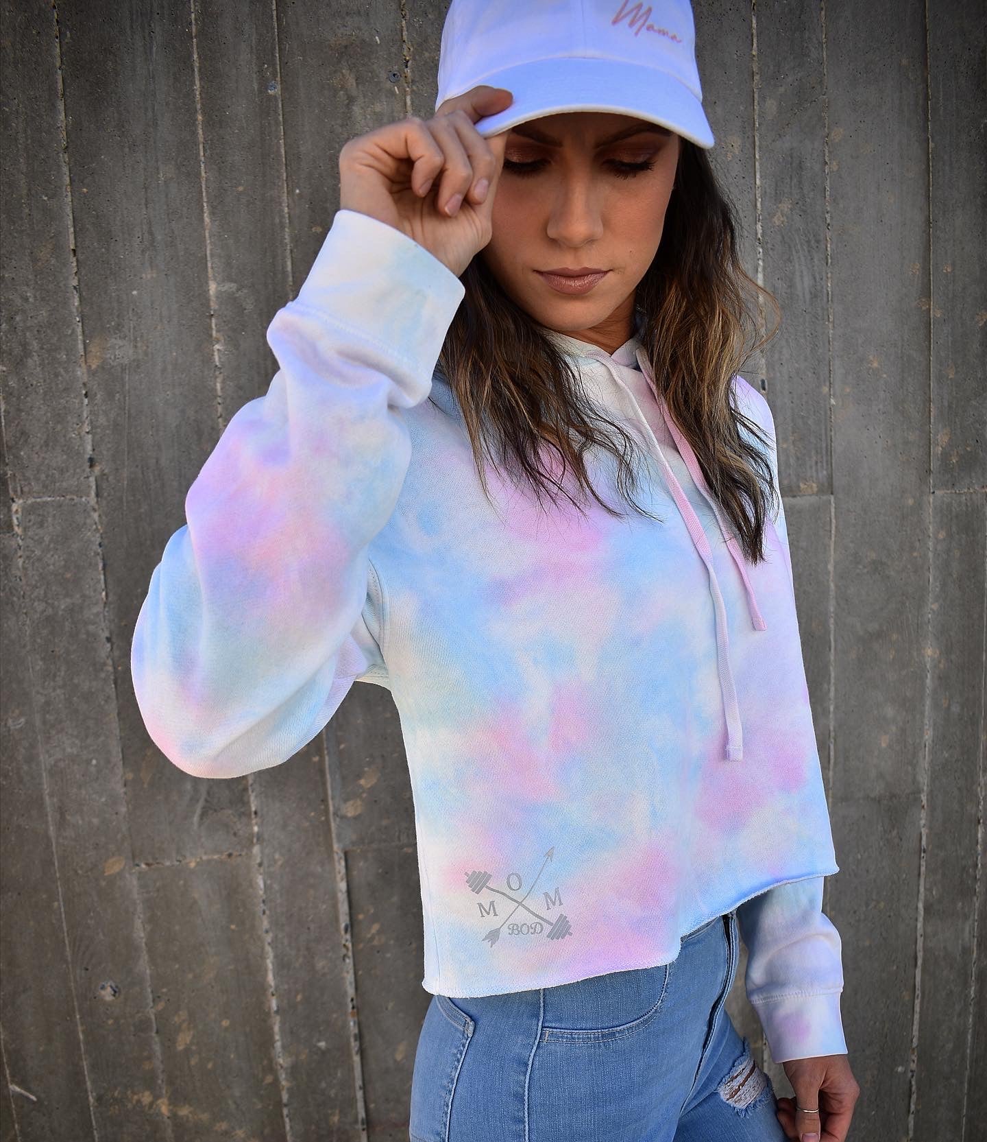 Image of Invincible Cropped Women's Hoodie (Cotton Candy)
