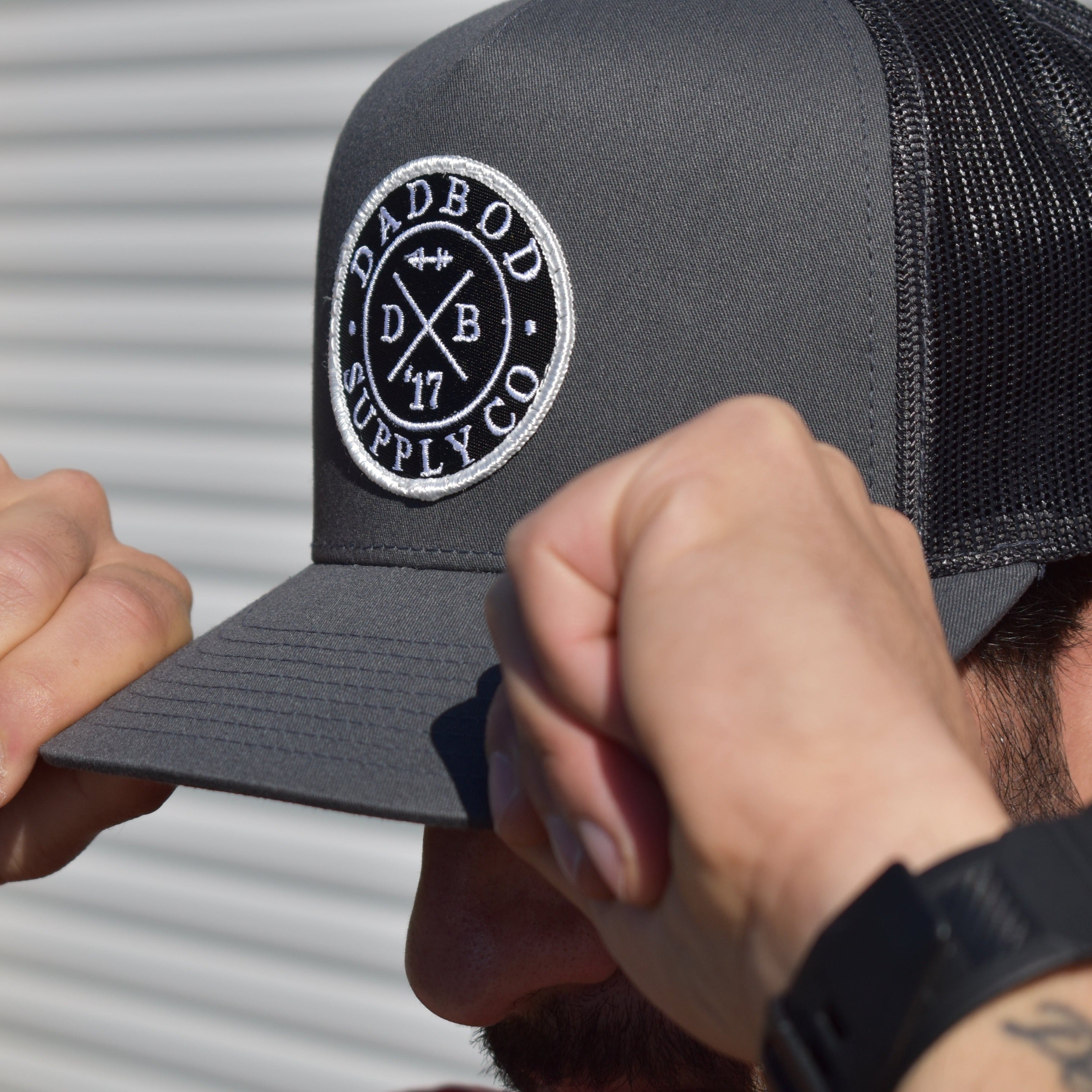 Image of DadBod Classic Logo Snapback - Charcoal Grey and Black