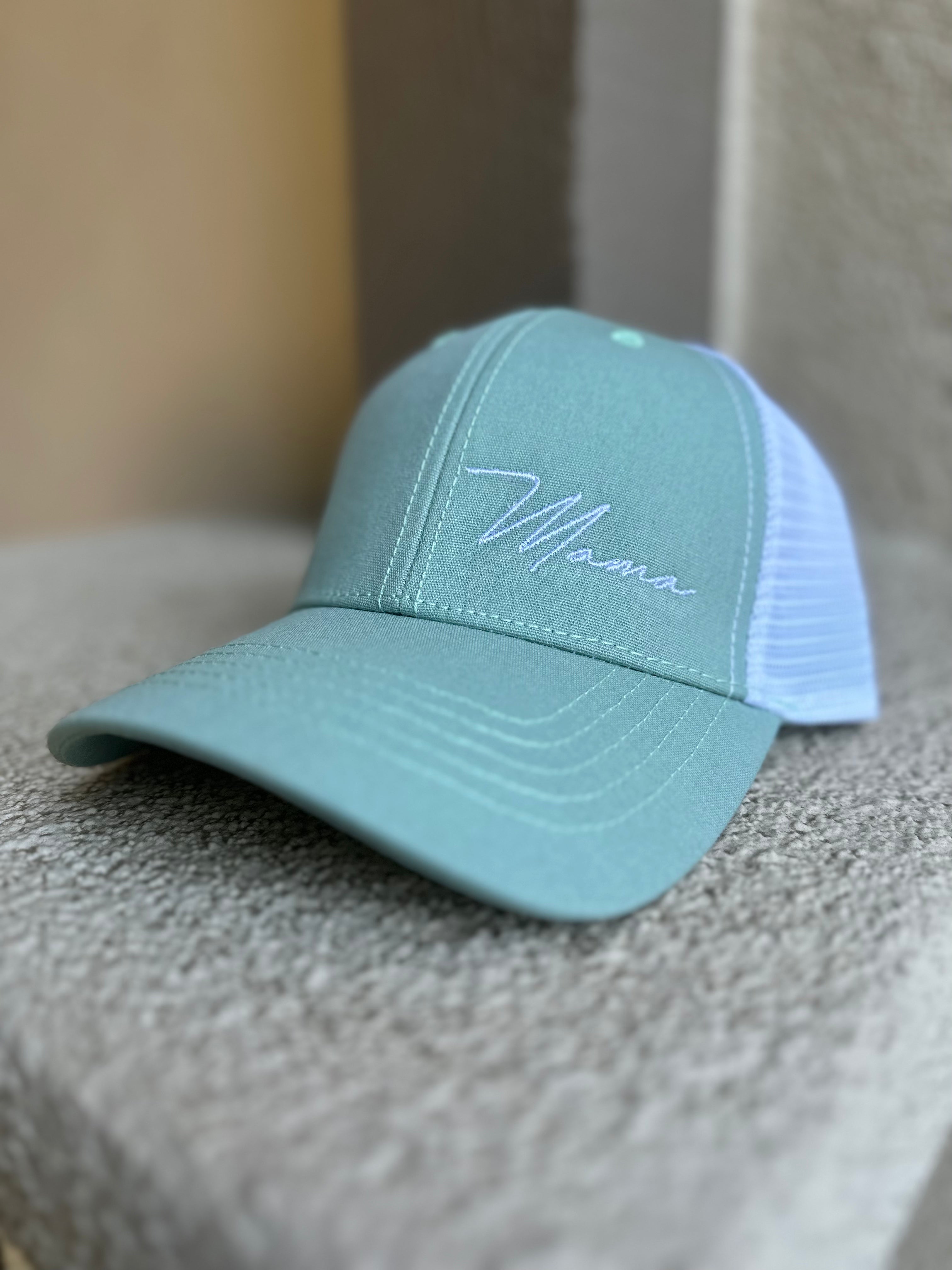 Image of Sea Foam/White Mesh Mama Hat