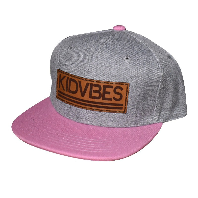 Image of KIDVIBES KIDS SnapBack (Heather Grey/Pink bill)
