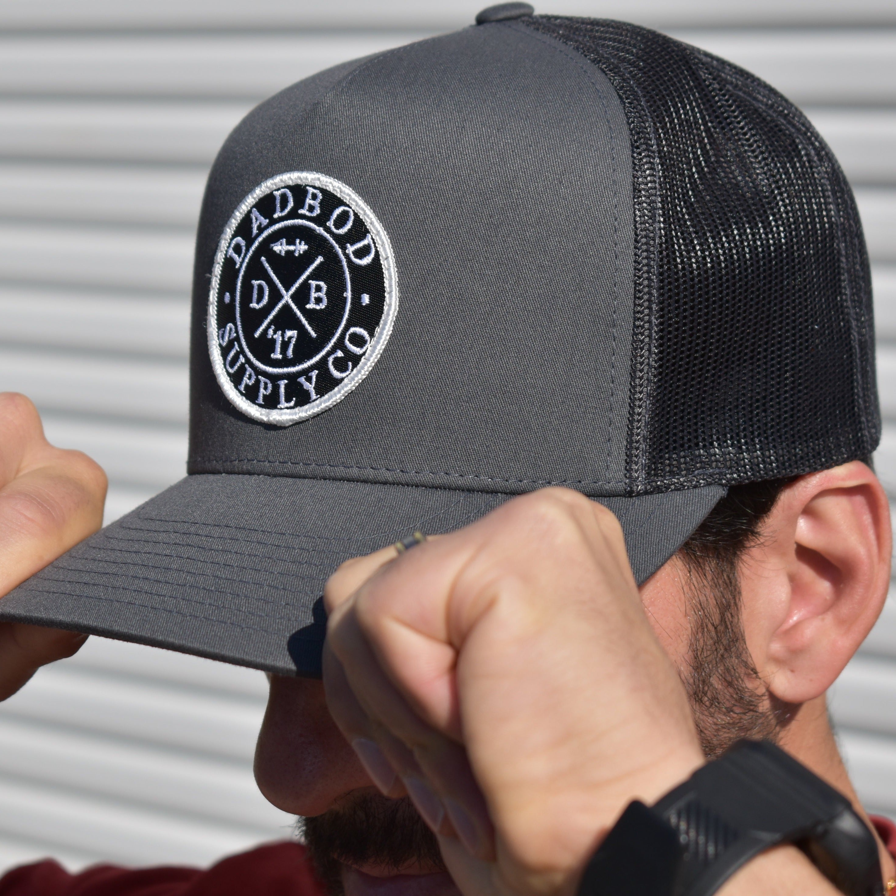 Image of DadBod Classic Logo Snapback - Charcoal Grey and Black