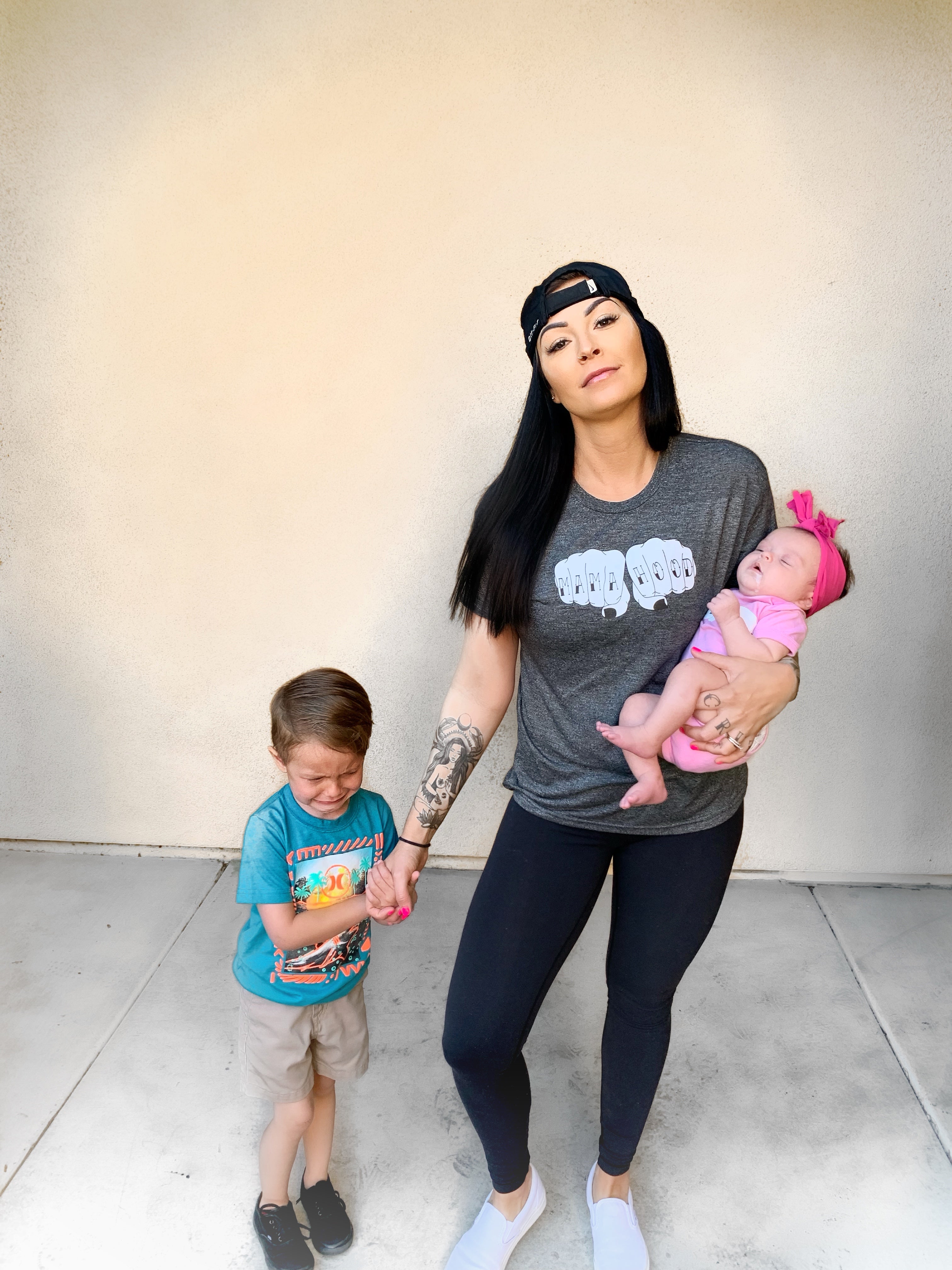 Image of Mama Hood Shirt (Heathered Black)