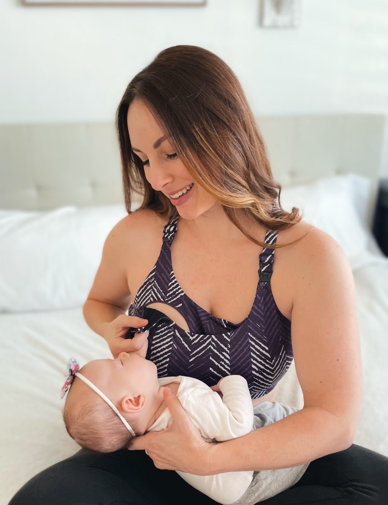 Image of Ultra Comfort Active Nursing Bra (Midnight Chevron)