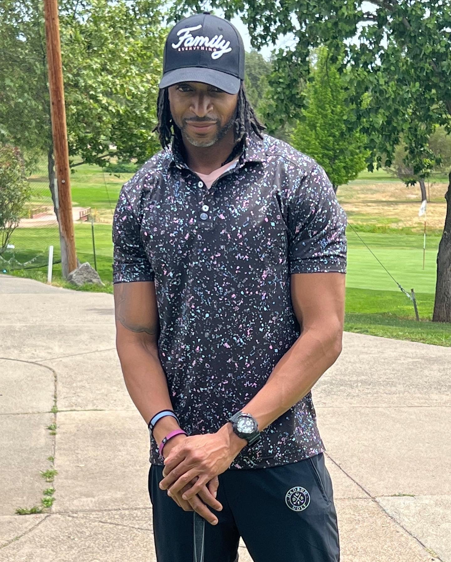 Image of DadBod Golf Polo (Black Splatter)