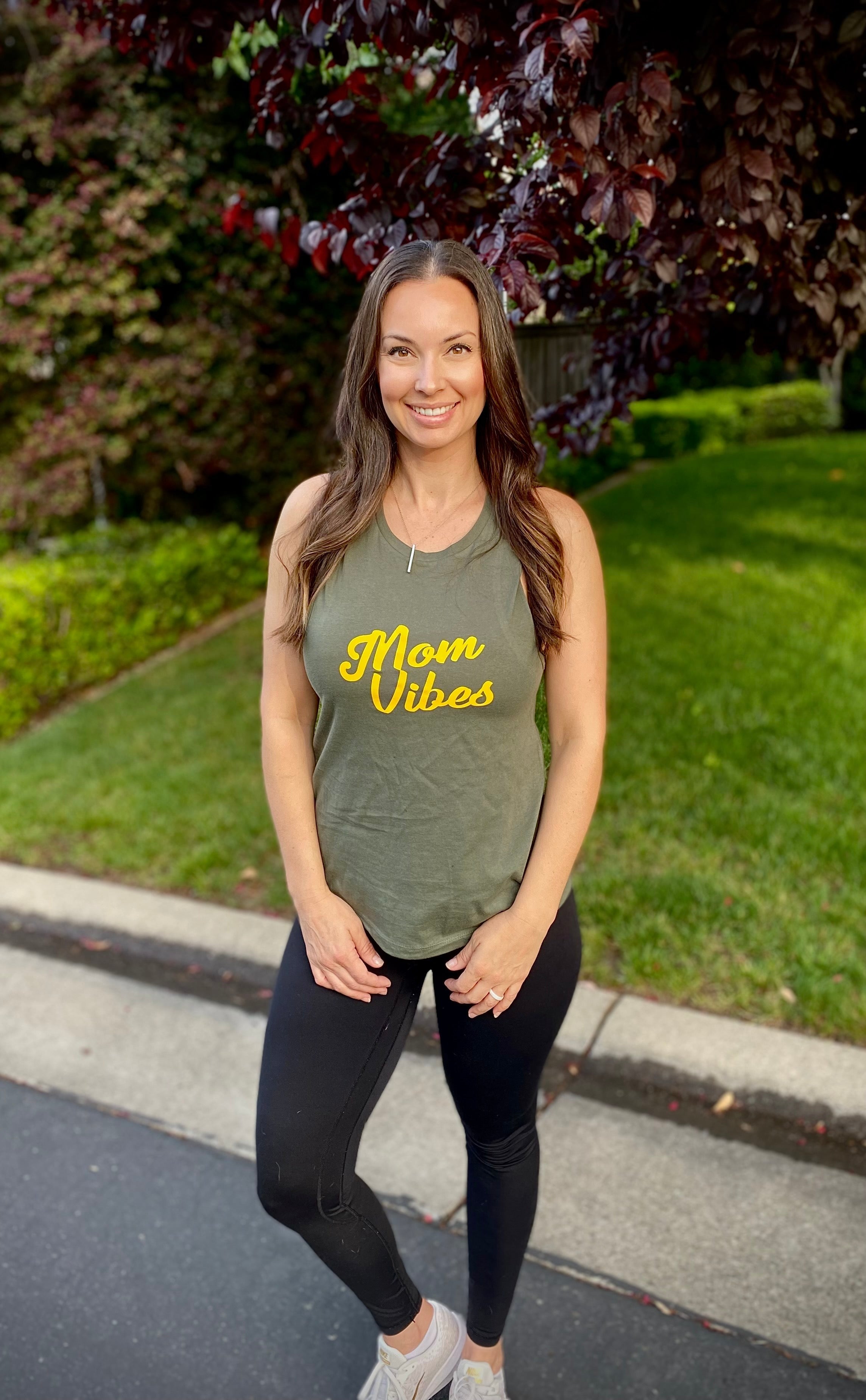 Image of Mom Vibes Military Green Tank
