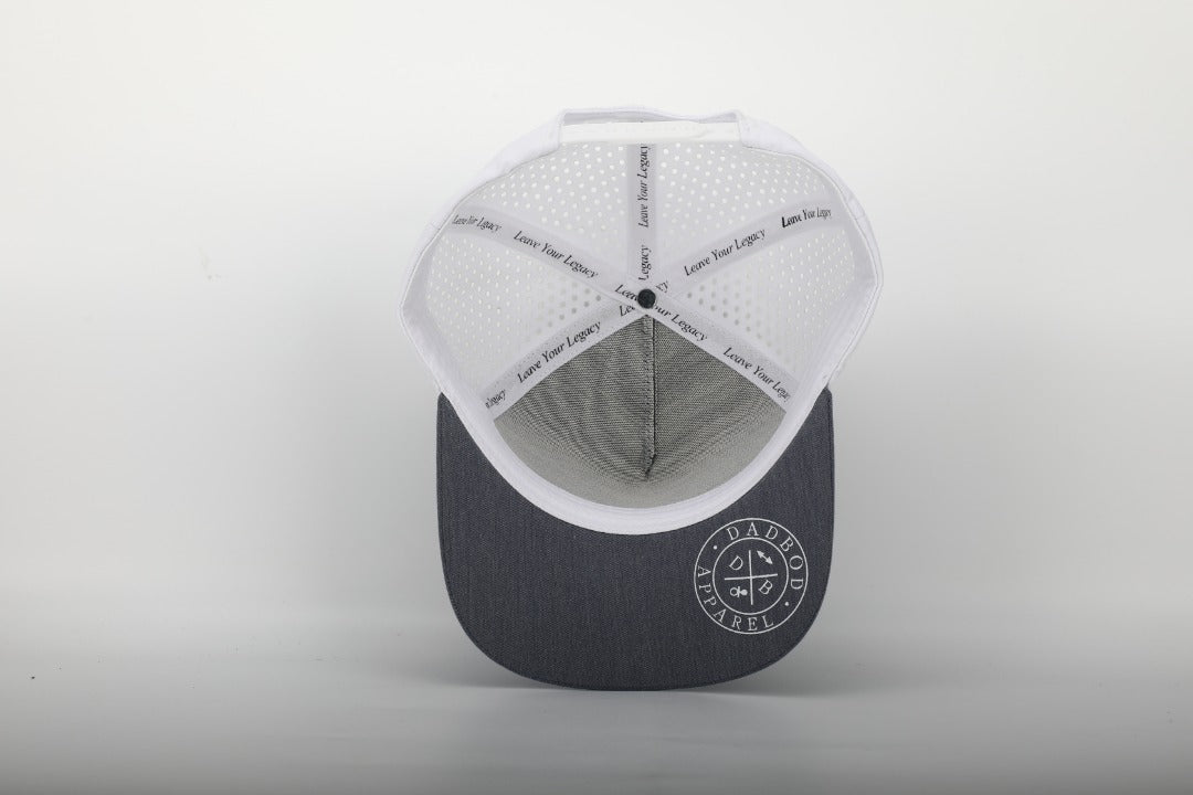 Image of Premium Active 5-Panel DadVibe Hat (Heather Grey/White)