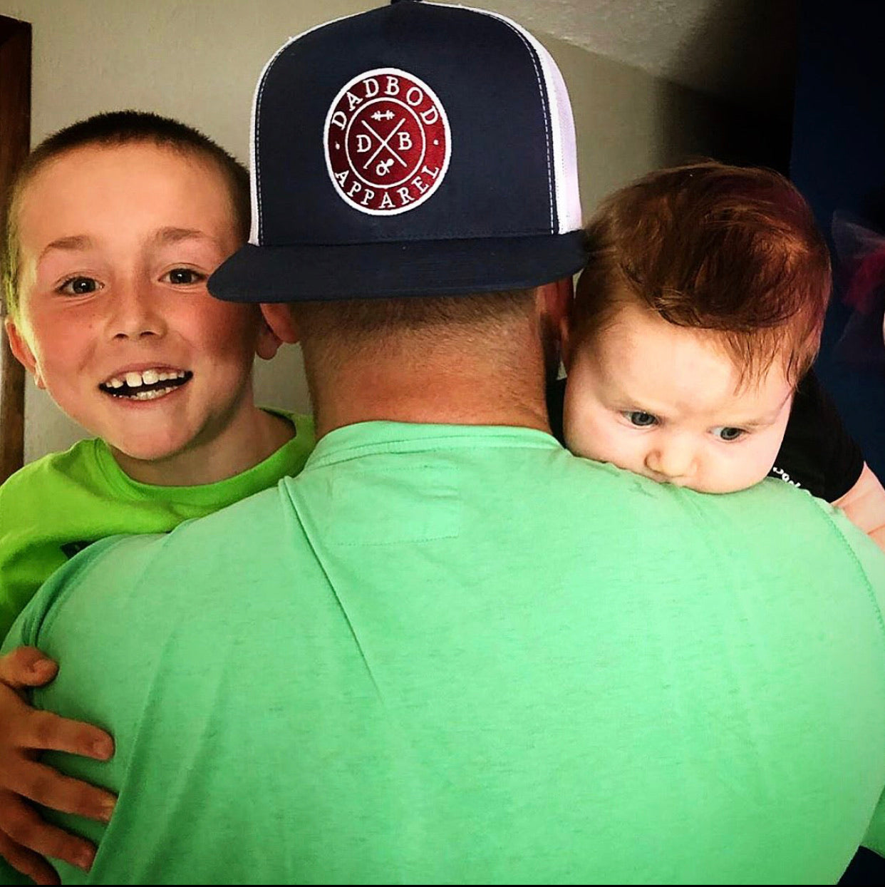 Image of Navy Blue and White Mesh Snapback