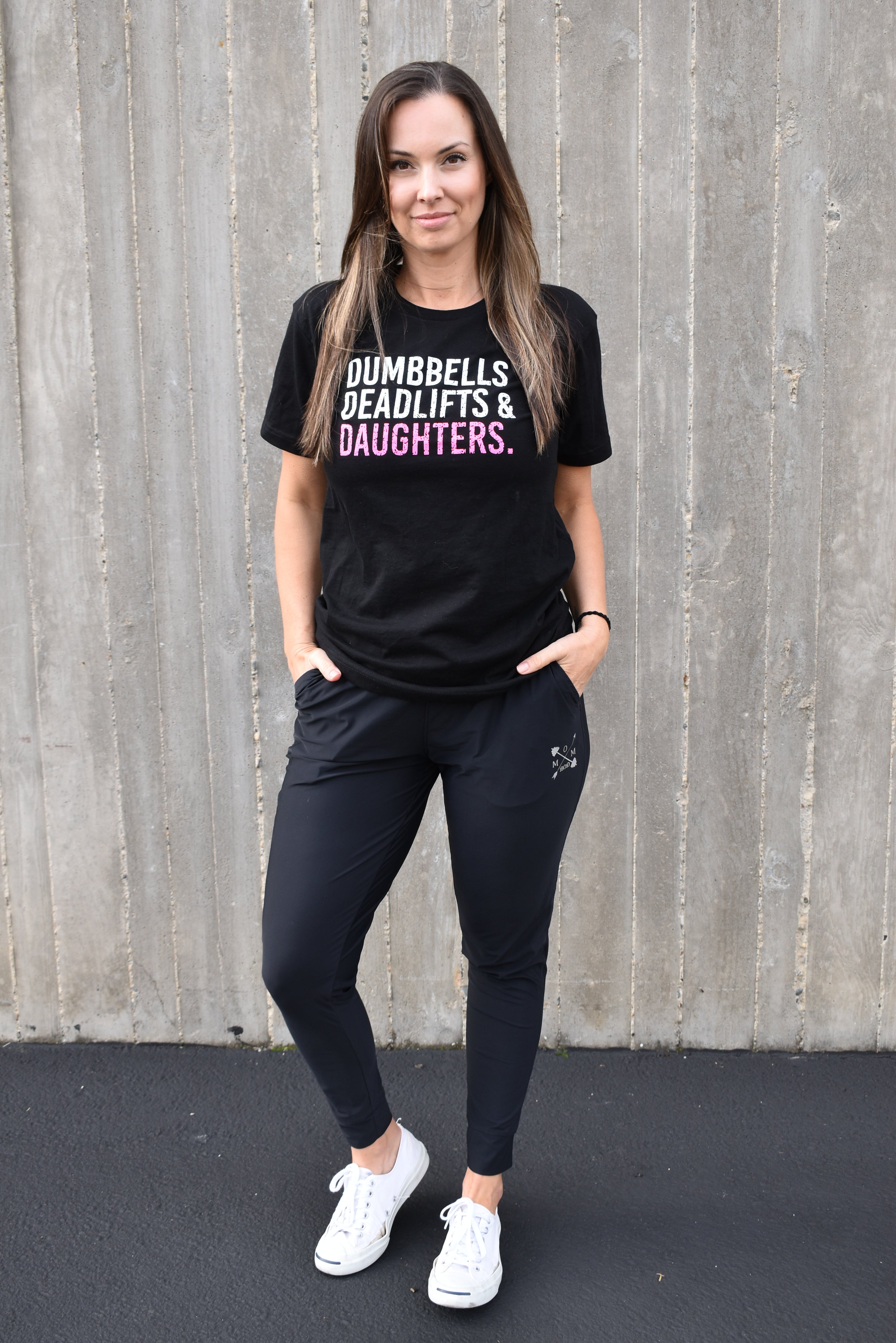 Image of Dumbbells Deadlifts & Daughters (Girl Mom) - Standard Length Shirt