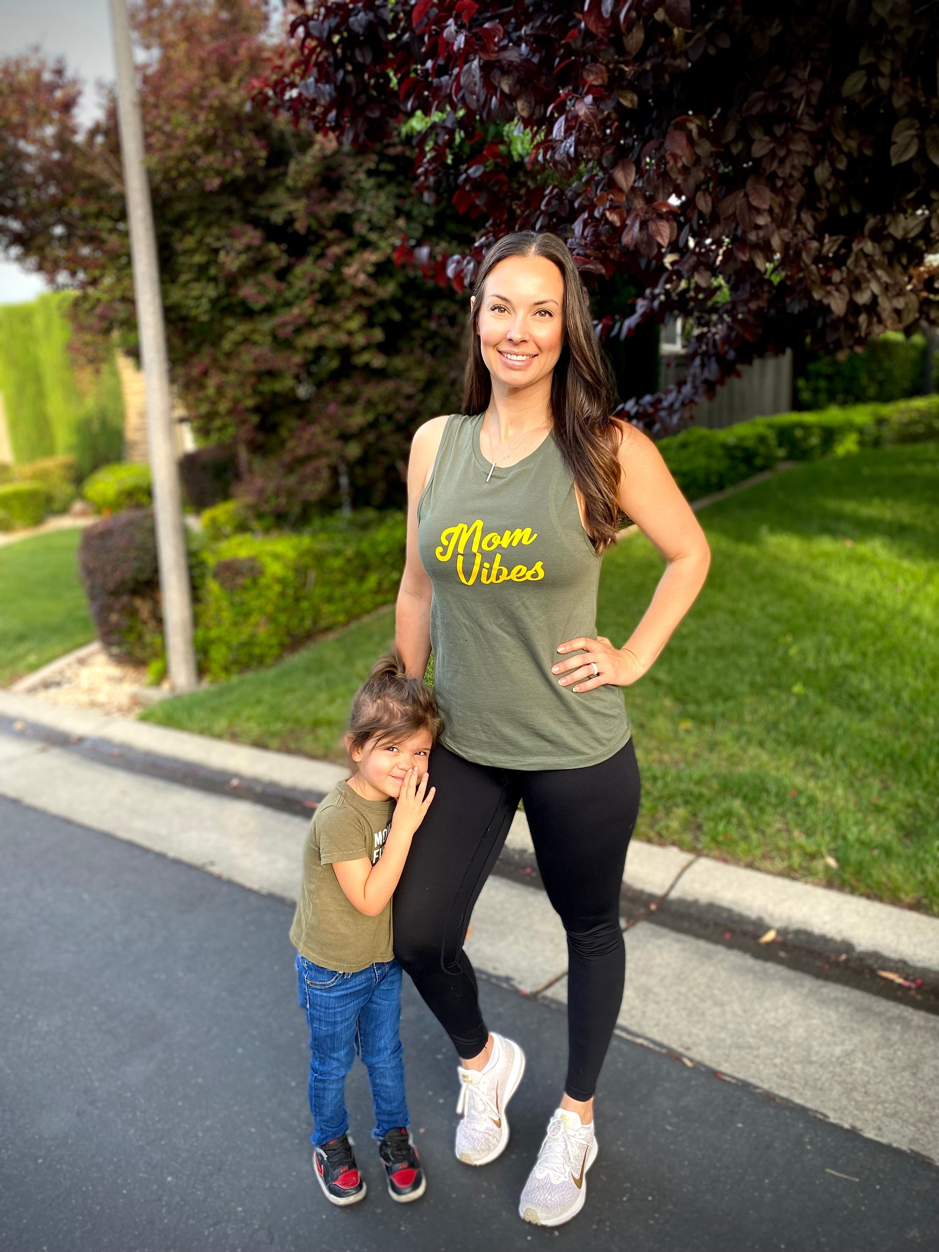 Image of Mom Vibes Military Green Tank