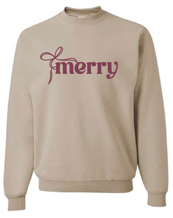 Image of Merry Christmas Bow Crewneck